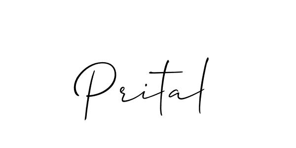 Prital stylish signature style. Best Handwritten Sign (Allison_Script) for my name. Handwritten Signature Collection Ideas for my name Prital. Prital signature style 2 images and pictures png