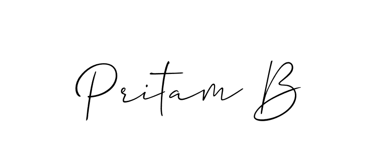 How to Draw Pritam B signature style? Allison_Script is a latest design signature styles for name Pritam B. Pritam B signature style 2 images and pictures png