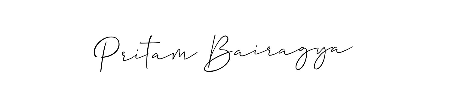 Design your own signature with our free online signature maker. With this signature software, you can create a handwritten (Allison_Script) signature for name Pritam Bairagya. Pritam Bairagya signature style 2 images and pictures png