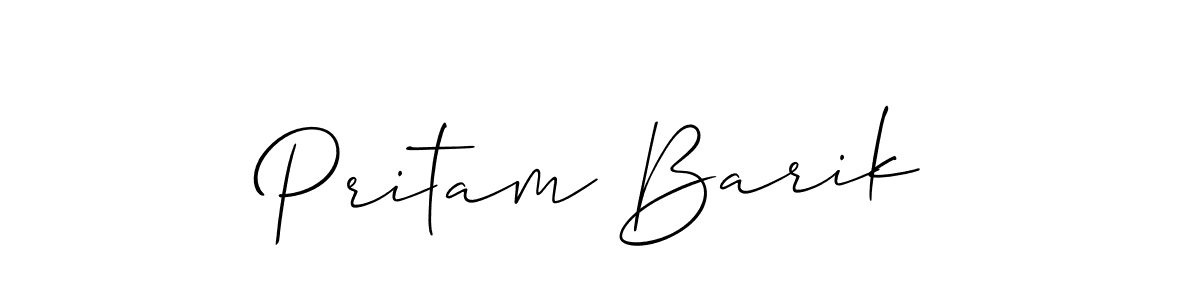 Create a beautiful signature design for name Pritam Barik. With this signature (Allison_Script) fonts, you can make a handwritten signature for free. Pritam Barik signature style 2 images and pictures png