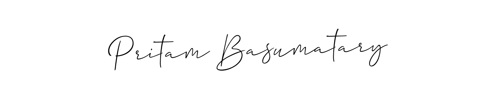 How to make Pritam Basumatary signature? Allison_Script is a professional autograph style. Create handwritten signature for Pritam Basumatary name. Pritam Basumatary signature style 2 images and pictures png