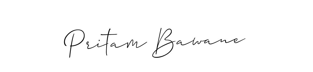 Allison_Script is a professional signature style that is perfect for those who want to add a touch of class to their signature. It is also a great choice for those who want to make their signature more unique. Get Pritam Bawane name to fancy signature for free. Pritam Bawane signature style 2 images and pictures png