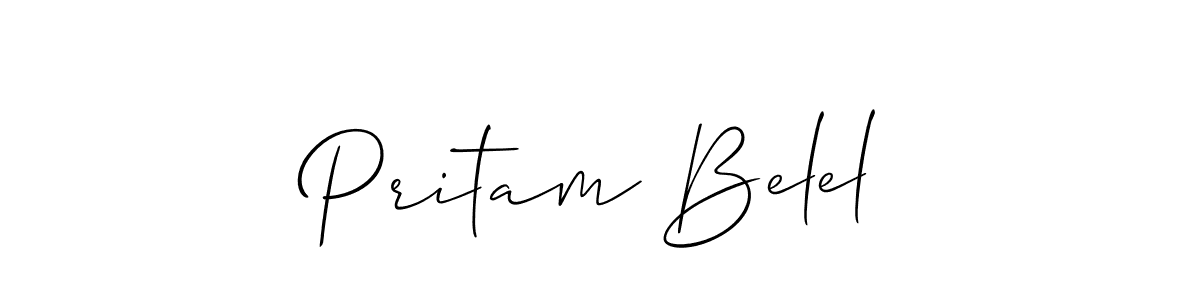 How to make Pritam Belel signature? Allison_Script is a professional autograph style. Create handwritten signature for Pritam Belel name. Pritam Belel signature style 2 images and pictures png