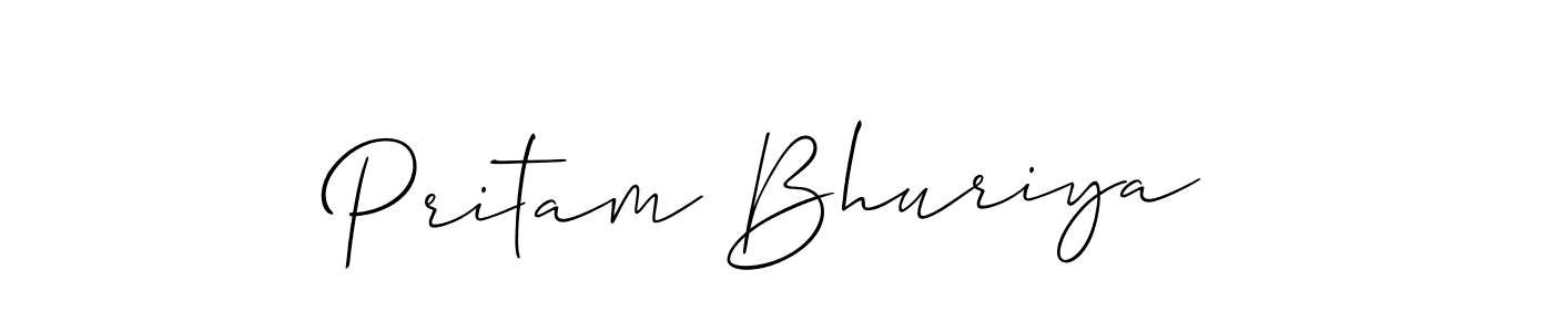 Use a signature maker to create a handwritten signature online. With this signature software, you can design (Allison_Script) your own signature for name Pritam Bhuriya. Pritam Bhuriya signature style 2 images and pictures png