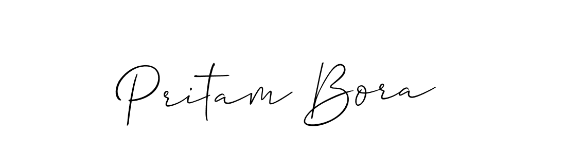 You should practise on your own different ways (Allison_Script) to write your name (Pritam Bora) in signature. don't let someone else do it for you. Pritam Bora signature style 2 images and pictures png