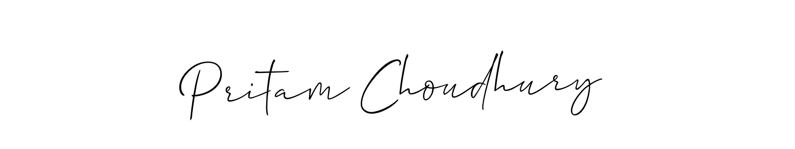 Also we have Pritam Choudhury name is the best signature style. Create professional handwritten signature collection using Allison_Script autograph style. Pritam Choudhury signature style 2 images and pictures png