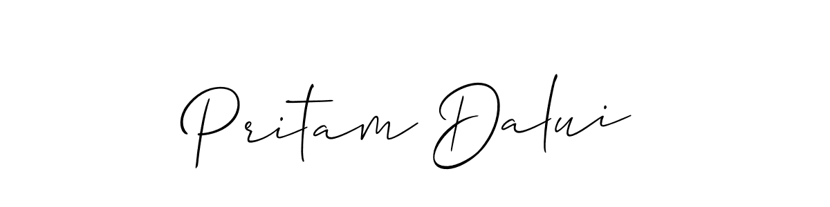 It looks lik you need a new signature style for name Pritam Dalui. Design unique handwritten (Allison_Script) signature with our free signature maker in just a few clicks. Pritam Dalui signature style 2 images and pictures png