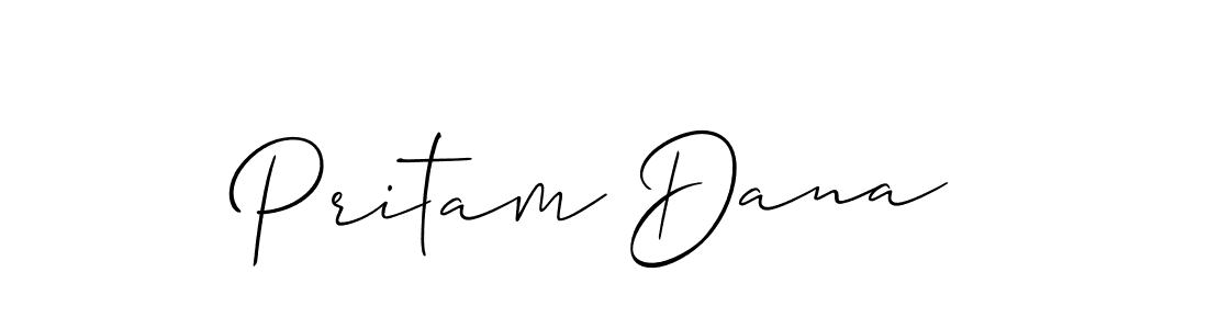 You should practise on your own different ways (Allison_Script) to write your name (Pritam Dana) in signature. don't let someone else do it for you. Pritam Dana signature style 2 images and pictures png