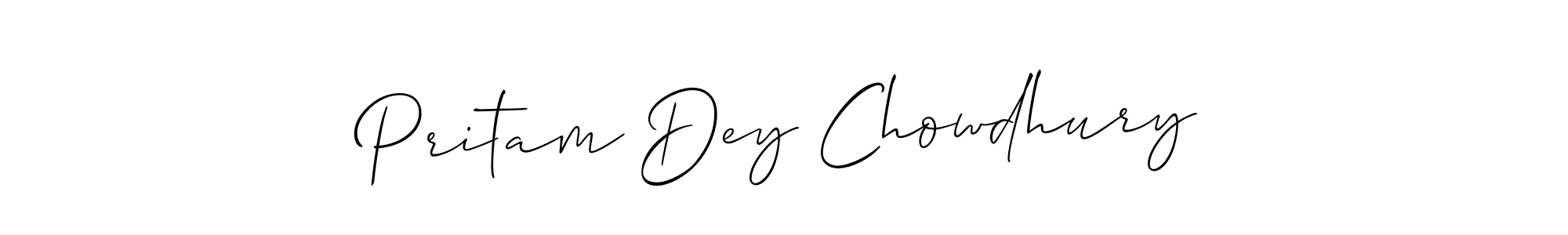 Create a beautiful signature design for name Pritam Dey Chowdhury. With this signature (Allison_Script) fonts, you can make a handwritten signature for free. Pritam Dey Chowdhury signature style 2 images and pictures png