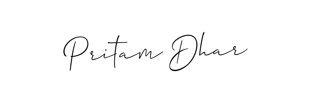 Design your own signature with our free online signature maker. With this signature software, you can create a handwritten (Allison_Script) signature for name Pritam Dhar. Pritam Dhar signature style 2 images and pictures png