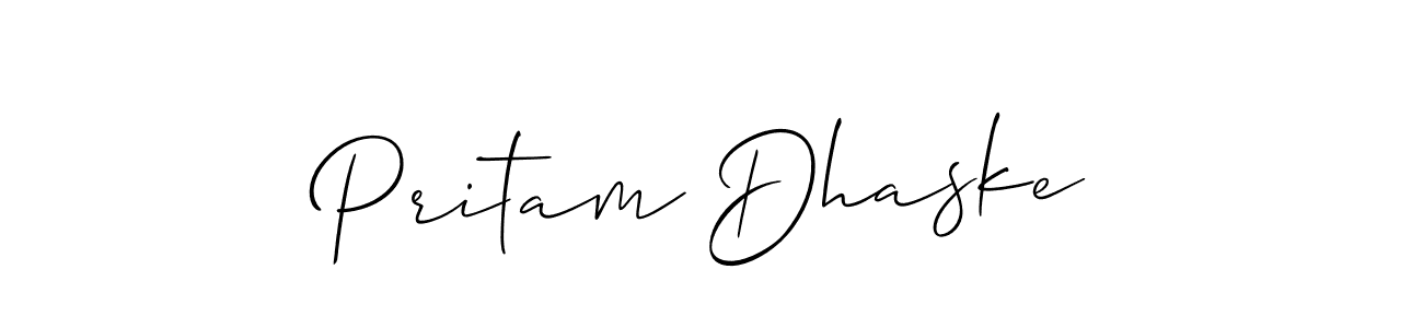 Also You can easily find your signature by using the search form. We will create Pritam Dhaske name handwritten signature images for you free of cost using Allison_Script sign style. Pritam Dhaske signature style 2 images and pictures png