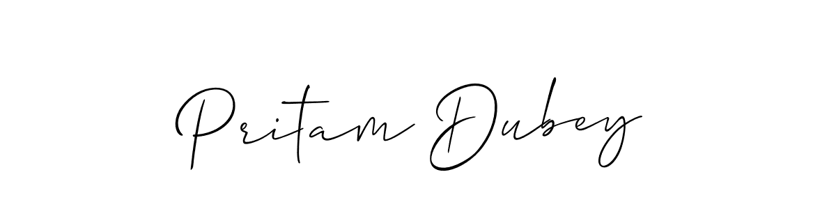 Make a beautiful signature design for name Pritam Dubey. With this signature (Allison_Script) style, you can create a handwritten signature for free. Pritam Dubey signature style 2 images and pictures png