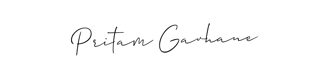 How to make Pritam Gavhane signature? Allison_Script is a professional autograph style. Create handwritten signature for Pritam Gavhane name. Pritam Gavhane signature style 2 images and pictures png