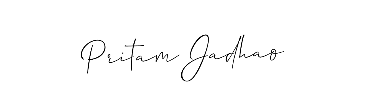 Pritam Jadhao stylish signature style. Best Handwritten Sign (Allison_Script) for my name. Handwritten Signature Collection Ideas for my name Pritam Jadhao. Pritam Jadhao signature style 2 images and pictures png