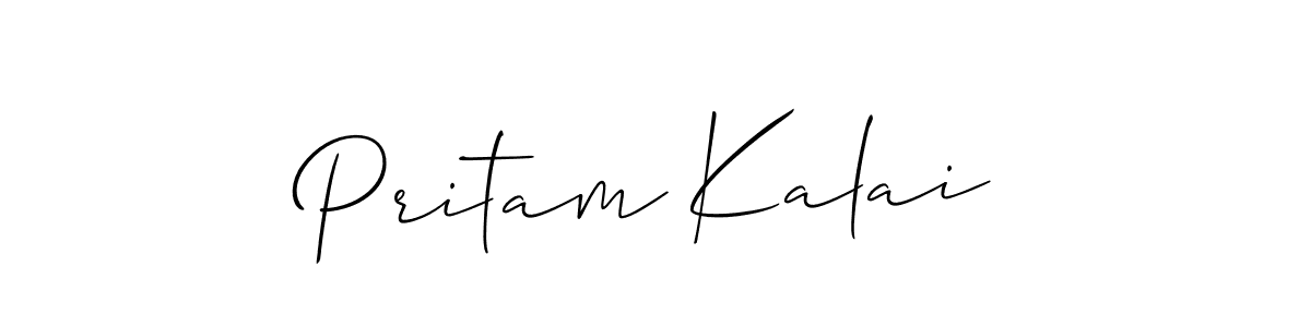 Also we have Pritam Kalai name is the best signature style. Create professional handwritten signature collection using Allison_Script autograph style. Pritam Kalai signature style 2 images and pictures png