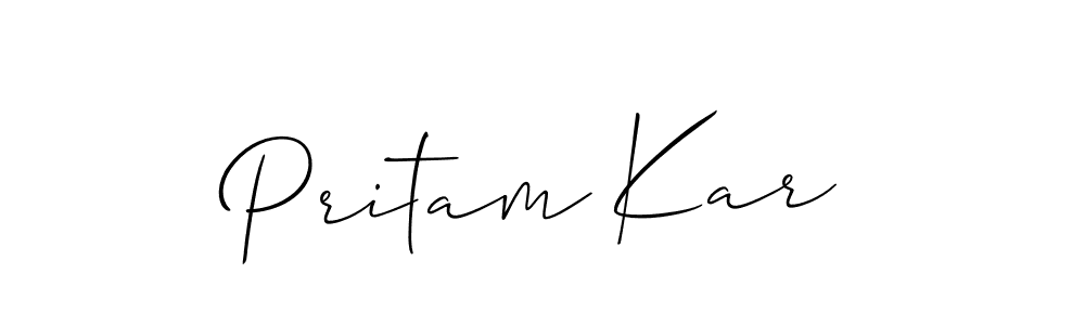 How to make Pritam Kar name signature. Use Allison_Script style for creating short signs online. This is the latest handwritten sign. Pritam Kar signature style 2 images and pictures png