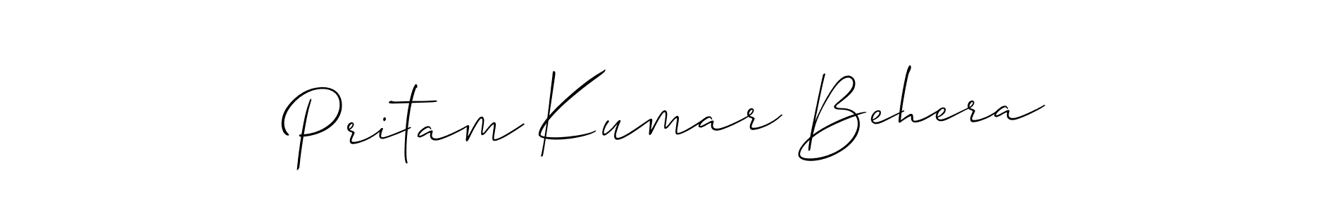 Design your own signature with our free online signature maker. With this signature software, you can create a handwritten (Allison_Script) signature for name Pritam Kumar Behera. Pritam Kumar Behera signature style 2 images and pictures png