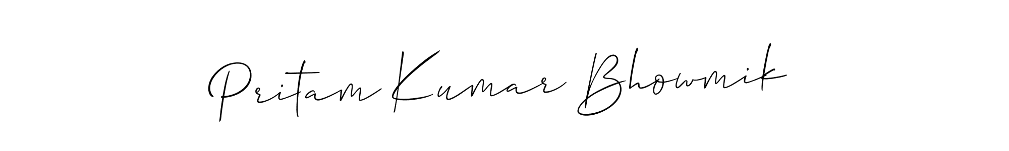 Pritam Kumar Bhowmik stylish signature style. Best Handwritten Sign (Allison_Script) for my name. Handwritten Signature Collection Ideas for my name Pritam Kumar Bhowmik. Pritam Kumar Bhowmik signature style 2 images and pictures png