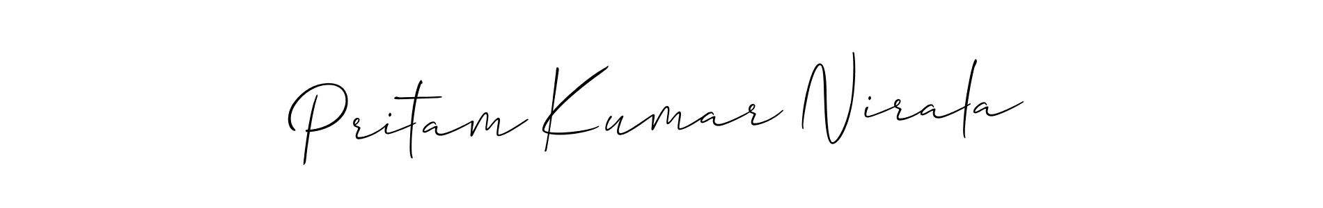 Use a signature maker to create a handwritten signature online. With this signature software, you can design (Allison_Script) your own signature for name Pritam Kumar Nirala. Pritam Kumar Nirala signature style 2 images and pictures png