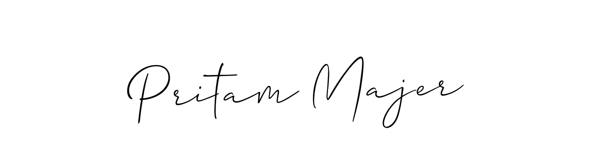 How to make Pritam Majer name signature. Use Allison_Script style for creating short signs online. This is the latest handwritten sign. Pritam Majer signature style 2 images and pictures png