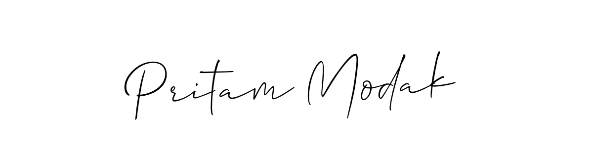 Design your own signature with our free online signature maker. With this signature software, you can create a handwritten (Allison_Script) signature for name Pritam Modak. Pritam Modak signature style 2 images and pictures png