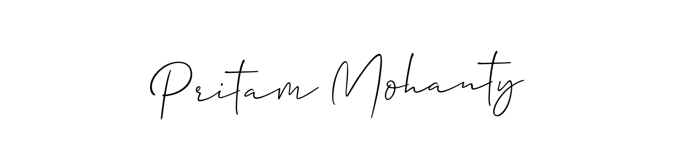 Use a signature maker to create a handwritten signature online. With this signature software, you can design (Allison_Script) your own signature for name Pritam Mohanty. Pritam Mohanty signature style 2 images and pictures png