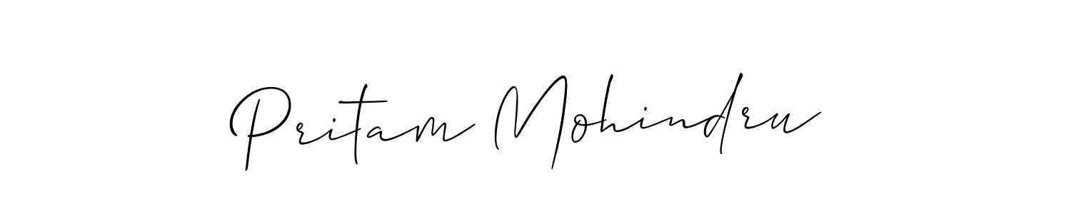 Design your own signature with our free online signature maker. With this signature software, you can create a handwritten (Allison_Script) signature for name Pritam Mohindru. Pritam Mohindru signature style 2 images and pictures png