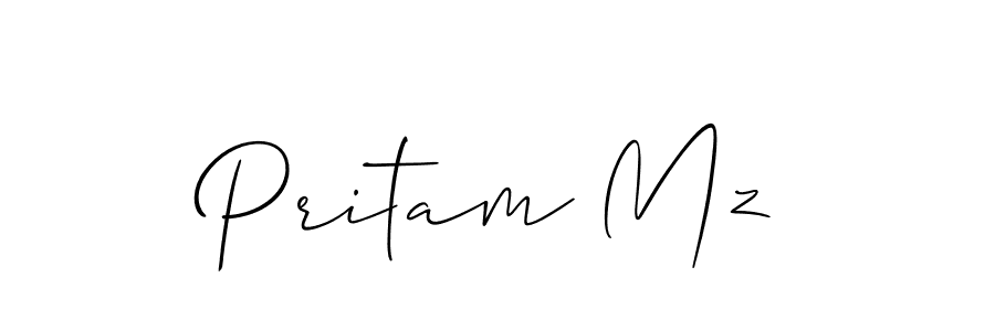 How to make Pritam Mz signature? Allison_Script is a professional autograph style. Create handwritten signature for Pritam Mz name. Pritam Mz signature style 2 images and pictures png