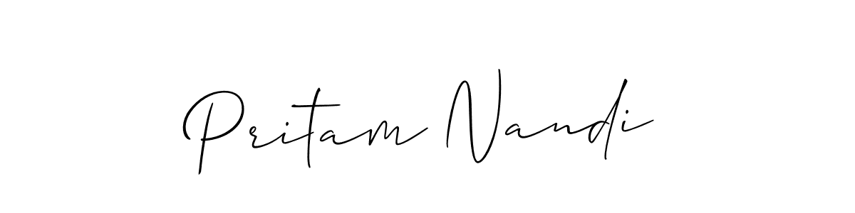 This is the best signature style for the Pritam Nandi name. Also you like these signature font (Allison_Script). Mix name signature. Pritam Nandi signature style 2 images and pictures png