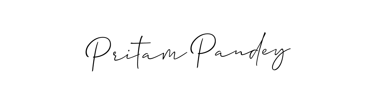 How to Draw Pritam Pandey signature style? Allison_Script is a latest design signature styles for name Pritam Pandey. Pritam Pandey signature style 2 images and pictures png