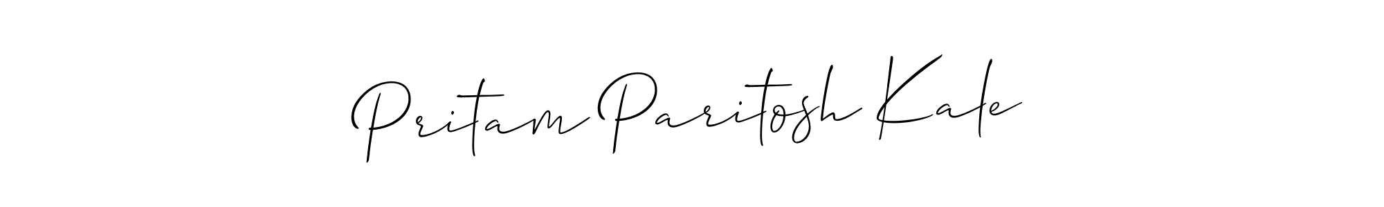 Similarly Allison_Script is the best handwritten signature design. Signature creator online .You can use it as an online autograph creator for name Pritam Paritosh Kale. Pritam Paritosh Kale signature style 2 images and pictures png
