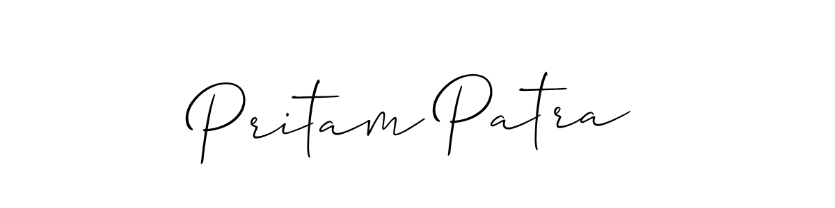 How to make Pritam Patra name signature. Use Allison_Script style for creating short signs online. This is the latest handwritten sign. Pritam Patra signature style 2 images and pictures png