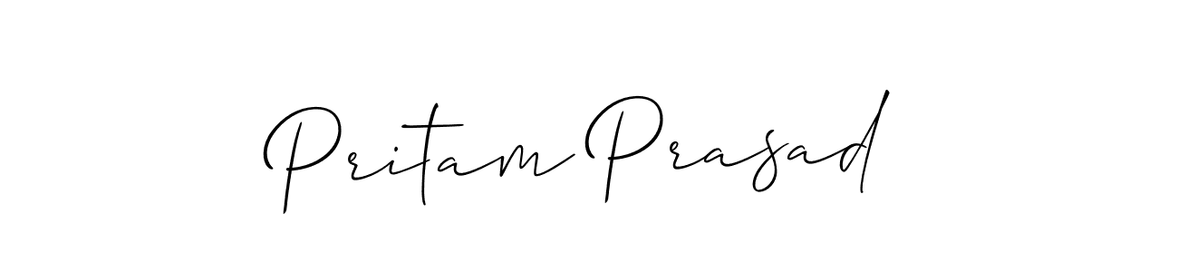 Also You can easily find your signature by using the search form. We will create Pritam Prasad name handwritten signature images for you free of cost using Allison_Script sign style. Pritam Prasad signature style 2 images and pictures png