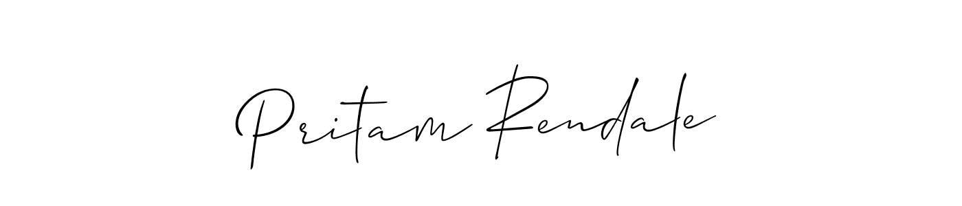 Make a short Pritam Rendale signature style. Manage your documents anywhere anytime using Allison_Script. Create and add eSignatures, submit forms, share and send files easily. Pritam Rendale signature style 2 images and pictures png