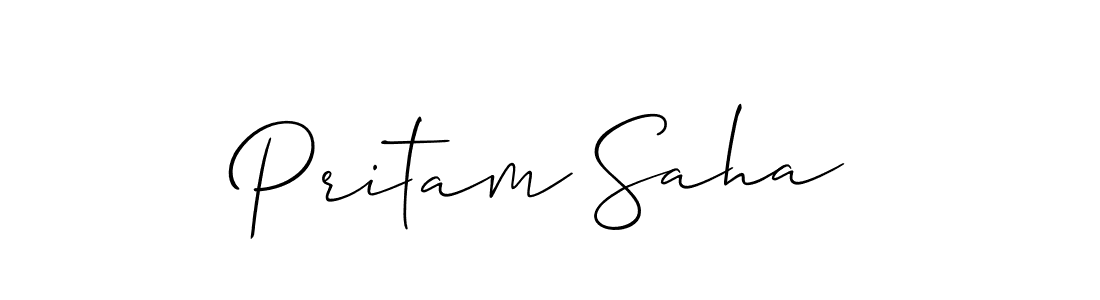 Make a beautiful signature design for name Pritam Saha. With this signature (Allison_Script) style, you can create a handwritten signature for free. Pritam Saha signature style 2 images and pictures png