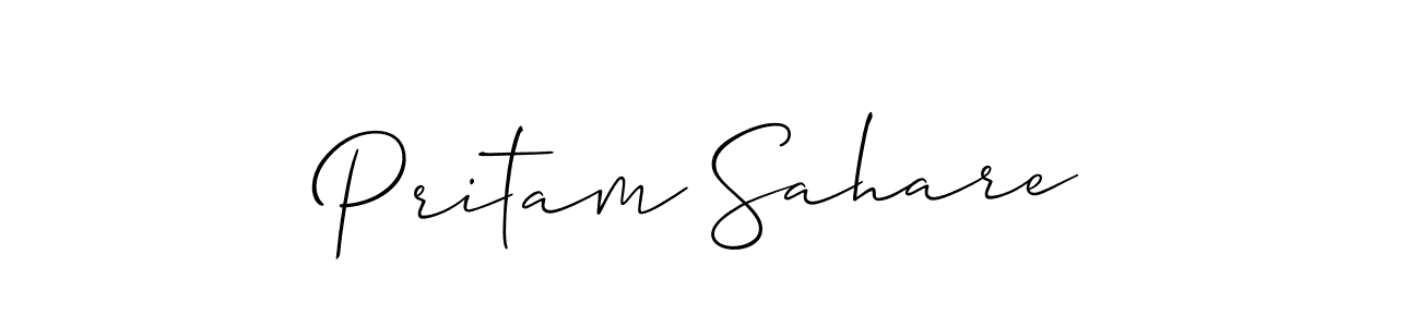 Make a beautiful signature design for name Pritam Sahare. With this signature (Allison_Script) style, you can create a handwritten signature for free. Pritam Sahare signature style 2 images and pictures png