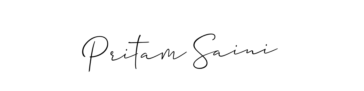 Also You can easily find your signature by using the search form. We will create Pritam Saini name handwritten signature images for you free of cost using Allison_Script sign style. Pritam Saini signature style 2 images and pictures png