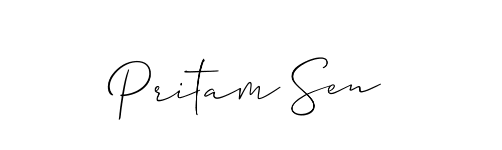 This is the best signature style for the Pritam Sen name. Also you like these signature font (Allison_Script). Mix name signature. Pritam Sen signature style 2 images and pictures png