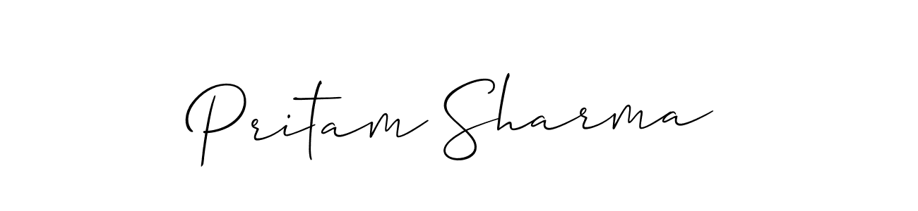 How to Draw Pritam Sharma signature style? Allison_Script is a latest design signature styles for name Pritam Sharma. Pritam Sharma signature style 2 images and pictures png