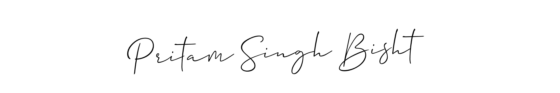 if you are searching for the best signature style for your name Pritam Singh Bisht. so please give up your signature search. here we have designed multiple signature styles  using Allison_Script. Pritam Singh Bisht signature style 2 images and pictures png