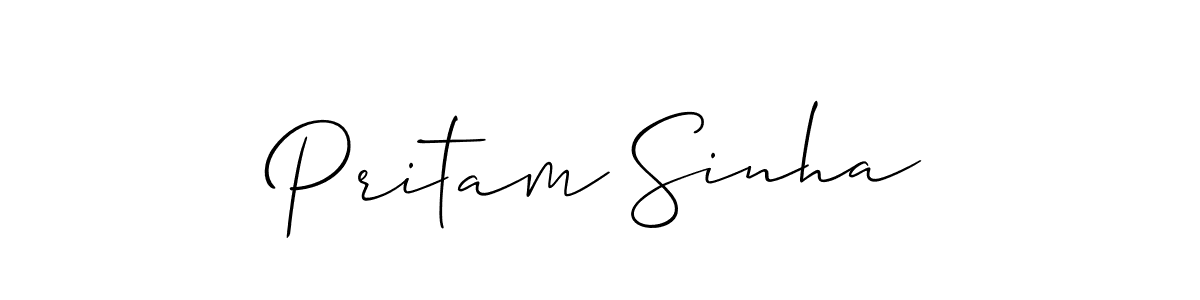 Allison_Script is a professional signature style that is perfect for those who want to add a touch of class to their signature. It is also a great choice for those who want to make their signature more unique. Get Pritam Sinha name to fancy signature for free. Pritam Sinha signature style 2 images and pictures png