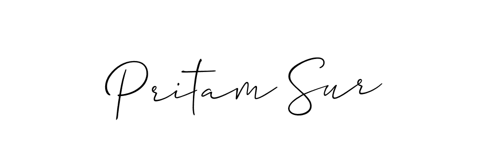 Pritam Sur stylish signature style. Best Handwritten Sign (Allison_Script) for my name. Handwritten Signature Collection Ideas for my name Pritam Sur. Pritam Sur signature style 2 images and pictures png