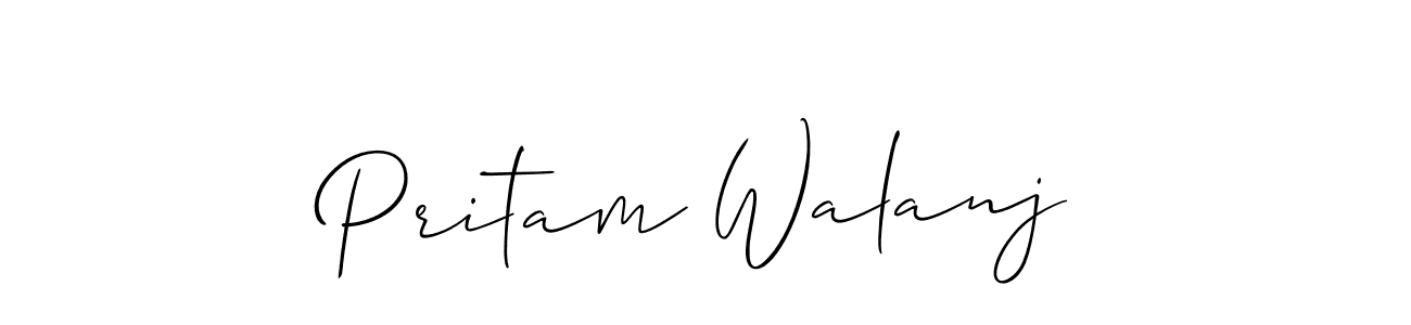 How to make Pritam Walanj signature? Allison_Script is a professional autograph style. Create handwritten signature for Pritam Walanj name. Pritam Walanj signature style 2 images and pictures png