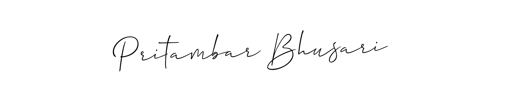 You should practise on your own different ways (Allison_Script) to write your name (Pritambar Bhusari) in signature. don't let someone else do it for you. Pritambar Bhusari signature style 2 images and pictures png