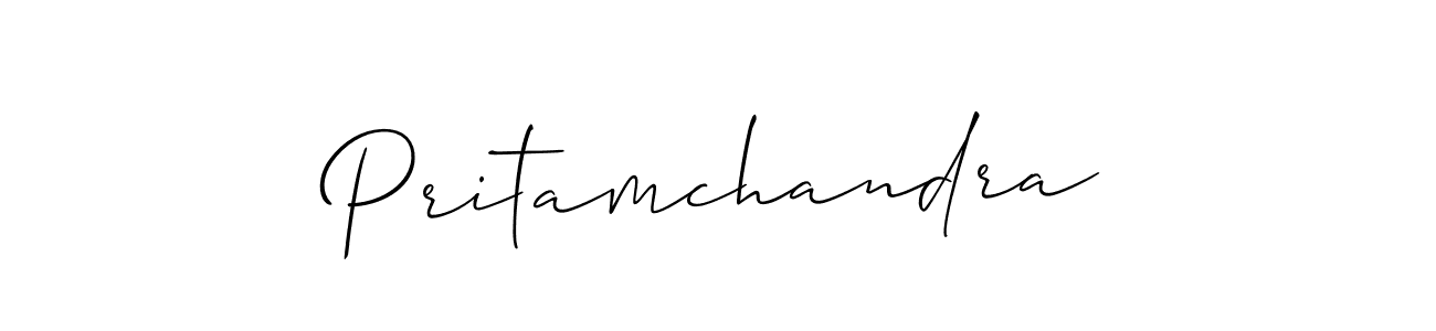 Use a signature maker to create a handwritten signature online. With this signature software, you can design (Allison_Script) your own signature for name Pritamchandra. Pritamchandra signature style 2 images and pictures png