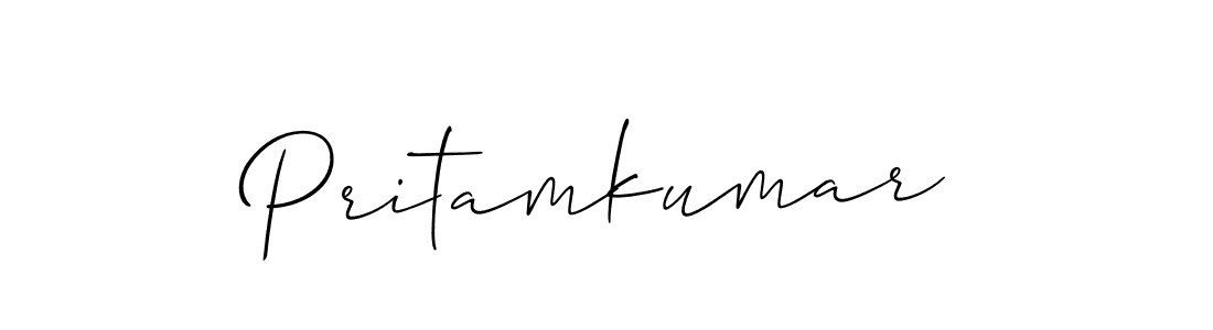 It looks lik you need a new signature style for name Pritamkumar. Design unique handwritten (Allison_Script) signature with our free signature maker in just a few clicks. Pritamkumar signature style 2 images and pictures png