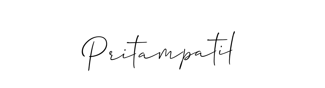 The best way (Allison_Script) to make a short signature is to pick only two or three words in your name. The name Pritampatil include a total of six letters. For converting this name. Pritampatil signature style 2 images and pictures png