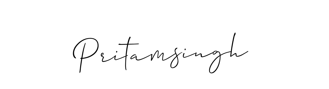 The best way (Allison_Script) to make a short signature is to pick only two or three words in your name. The name Pritamsingh include a total of six letters. For converting this name. Pritamsingh signature style 2 images and pictures png