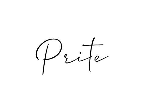 Create a beautiful signature design for name Prite. With this signature (Allison_Script) fonts, you can make a handwritten signature for free. Prite signature style 2 images and pictures png