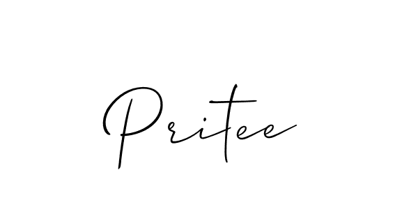 Design your own signature with our free online signature maker. With this signature software, you can create a handwritten (Allison_Script) signature for name Pritee. Pritee signature style 2 images and pictures png